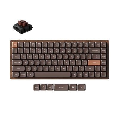 Clavier mécanique RVB Keychron k3 max-h3w tout bois édition spéciale (couleur bois, disposition américaine (qwerty), marron pompon de lait, 75 %, LED RVB, pbt double-shot, échange à chaud, 2,4 GHz | Bluetooth 5.1 | USB-C)