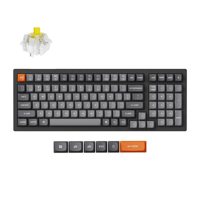 Keychron k4 max-h4, clavier (noir, disposition américaine, super banane, 96%, RVB, touches PBT double injection, échange à chaud, Bluetooth USB-C 2,4 GHz)
