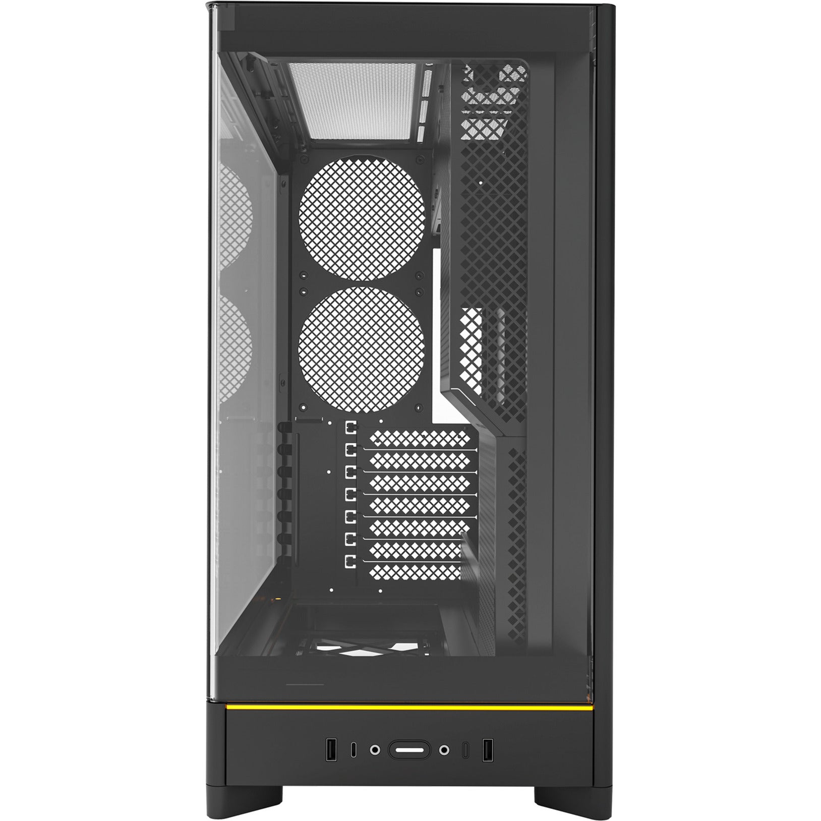 Boîtier tour midi Montech HS02 (noir | 2x USB-A | 1x USB-C | RGB | verre trempé)