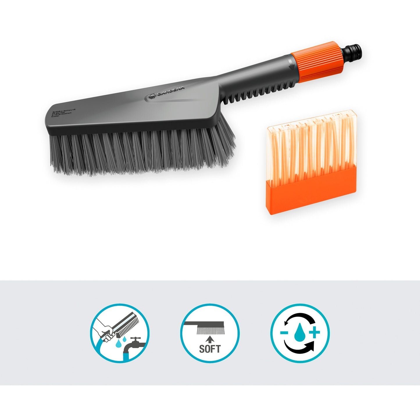 Ensemble de nettoyage de Gardena CleanSystem avec brosse à main m doux,