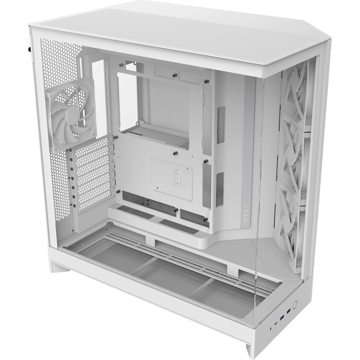 Boîtier tour midi Nzxt h9 flow (blanc (mat) | 2x USB-A | 1x USB-C | verre trempé)