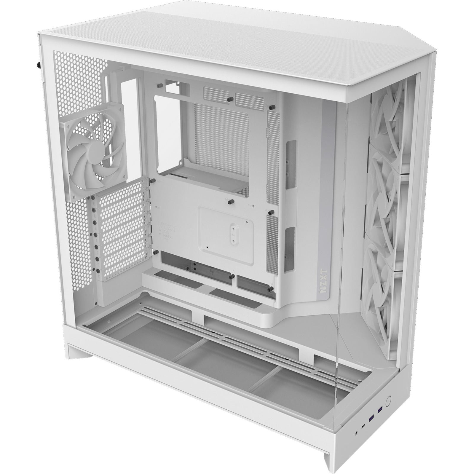 Boîtier tour midi Nzxt h9 flow (blanc (mat) | 2x USB-A | 1x USB-C | verre trempé)