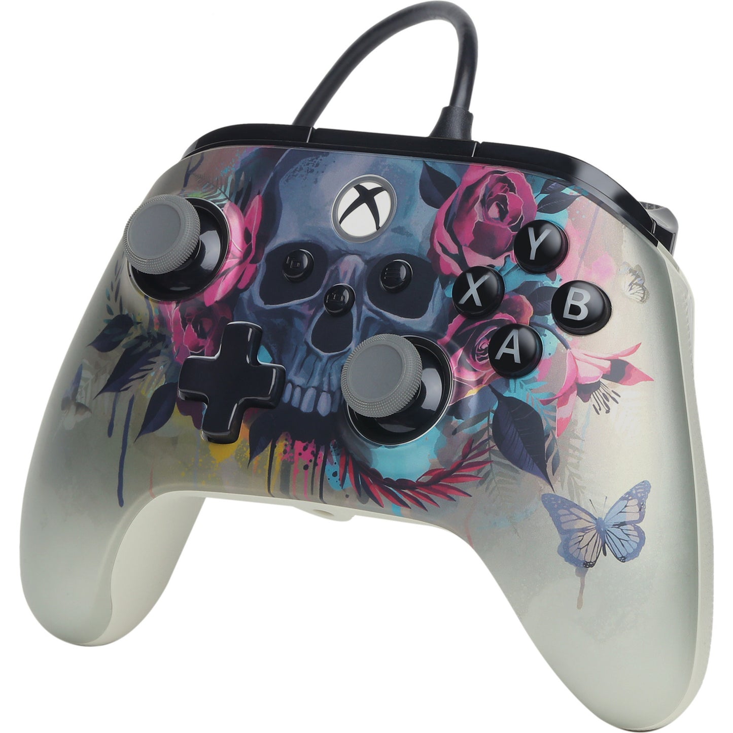 Manette filaire Powera Advantage Plus pour Xbox Series X|s - Bloom Gloom (argent, Xbox Series X|s, Xbox One, PC)