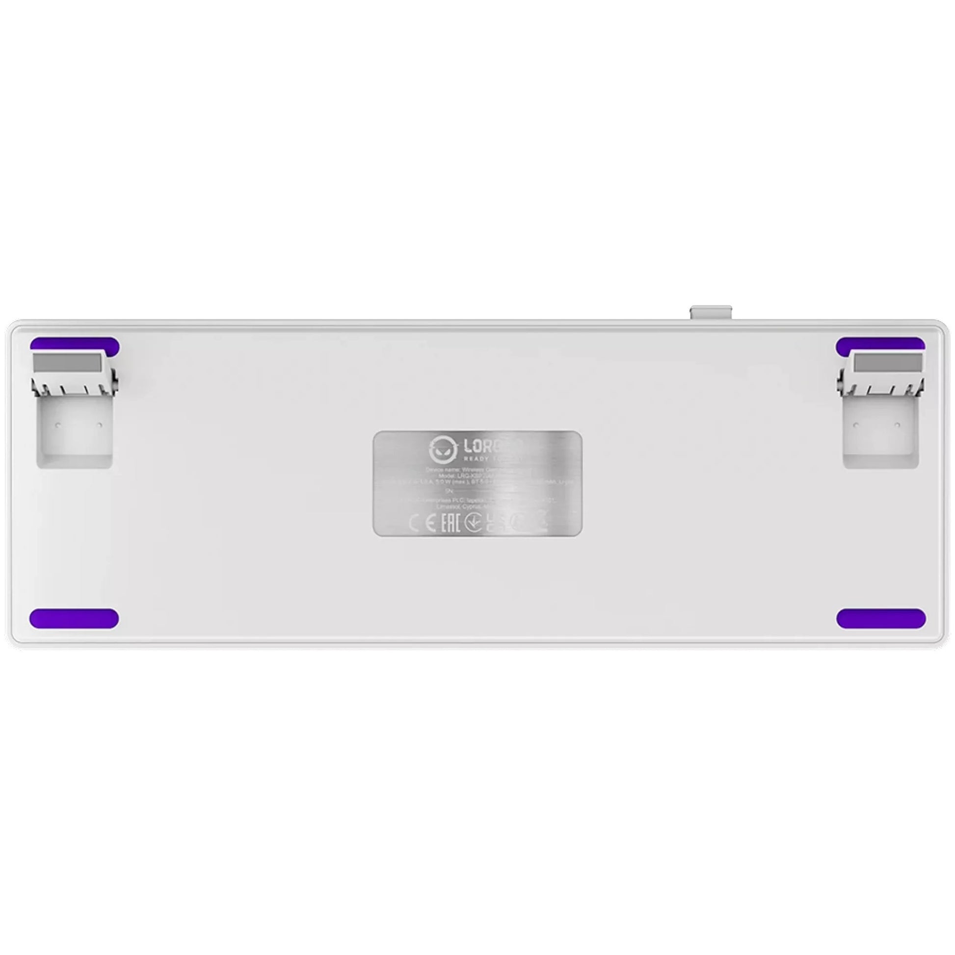 Lorgar kbp70mw, clavier de jeu (blanc, disposition américaine, violet toxique logar, 65%, rvb, remplaçable à chaud, pbt double-shot, bluetooth 2.4ghz usb)
