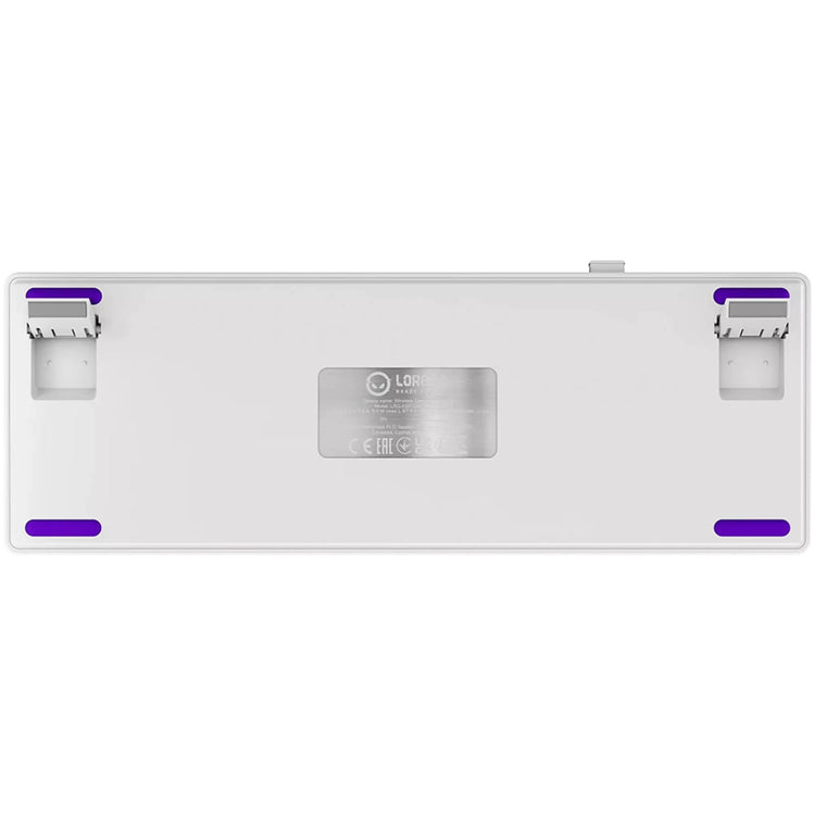 Lorgar kbp70mw, clavier de jeu (blanc, disposition américaine, violet toxique logar, 65%, rvb, remplaçable à chaud, pbt double-shot, bluetooth 2.4ghz usb)