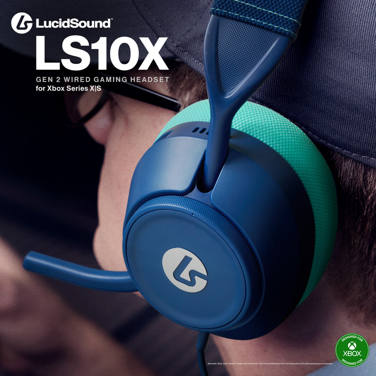 Powera Lucidsound LS10X Gen 2 Casque de jeu filaire – Casque de jeu supra-auriculaire Bleu Mariner (Bleu foncé bleu clair, Xbox Series X|S, Xbox One, PC)