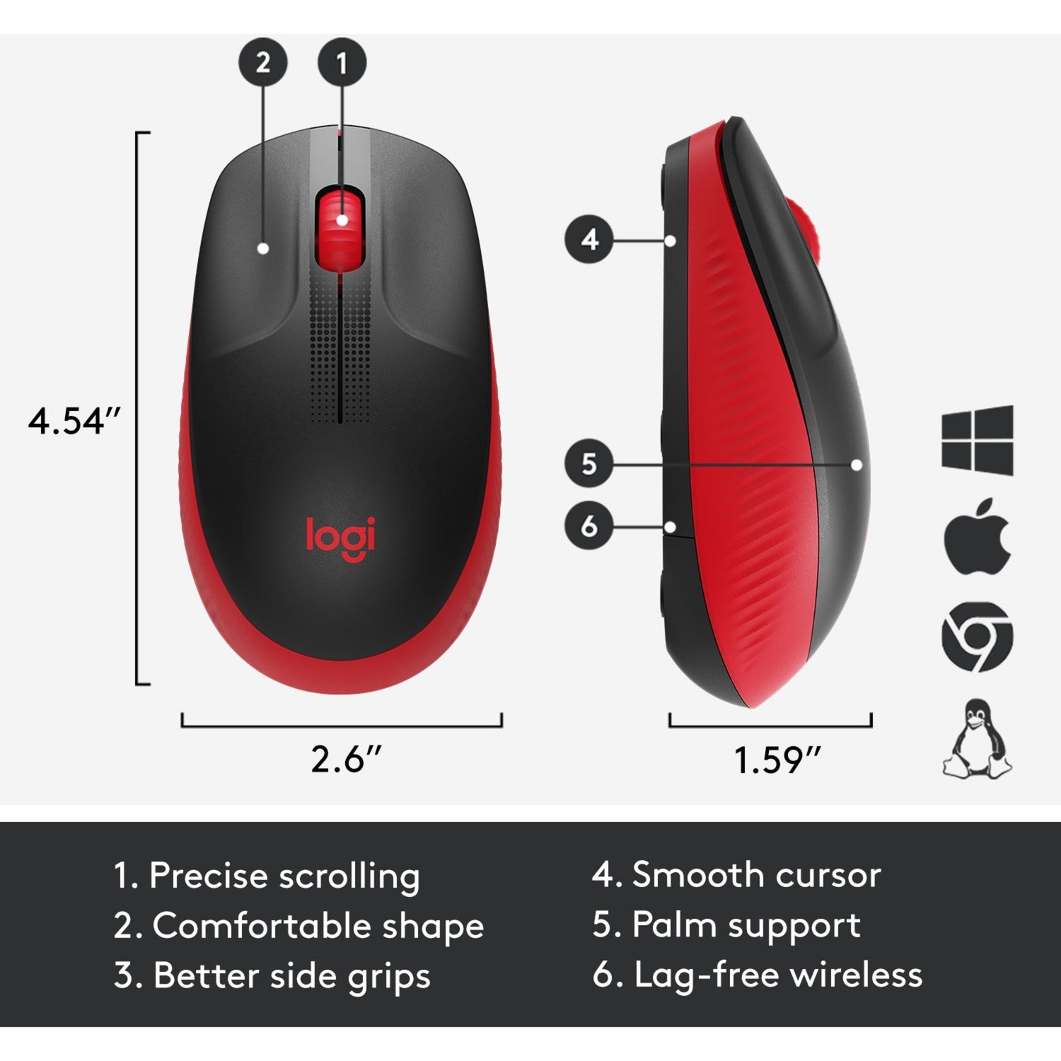 Logitech M190 Souris sans fil de taille normale