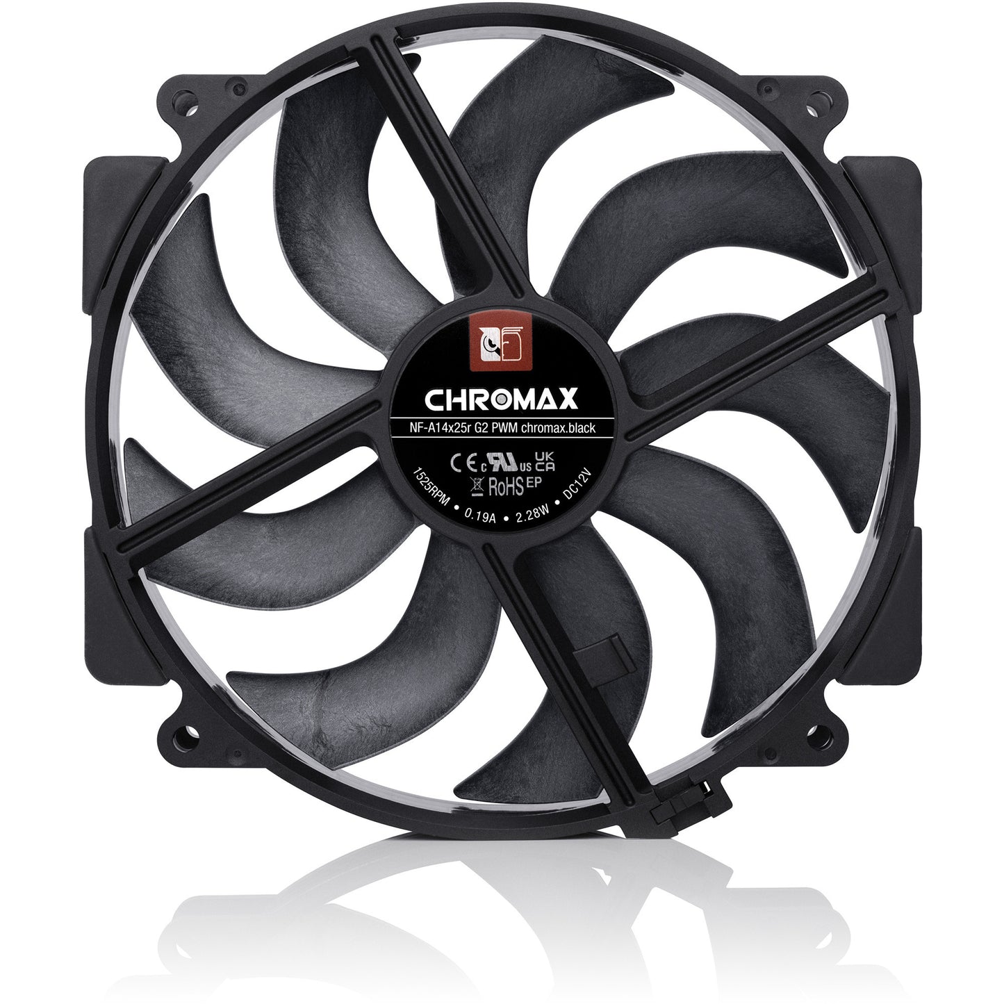 Noctua nf-a14x25r g2 pwm chromax.black ventilateur de boîtier (noir, 140 x 140 x 25 mm)