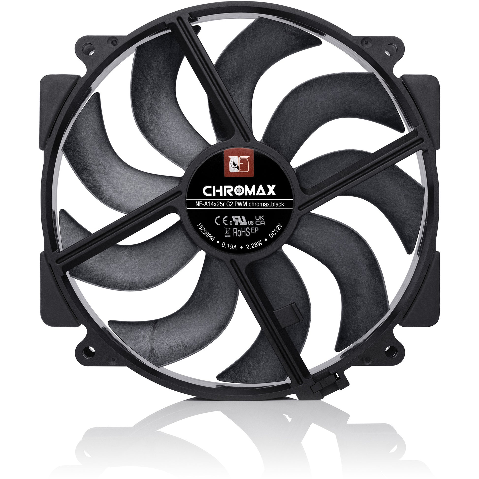 Noctua nf-a14x25r g2 pwm chromax.black ventilateur de boîtier (noir, 140 x 140 x 25 mm)