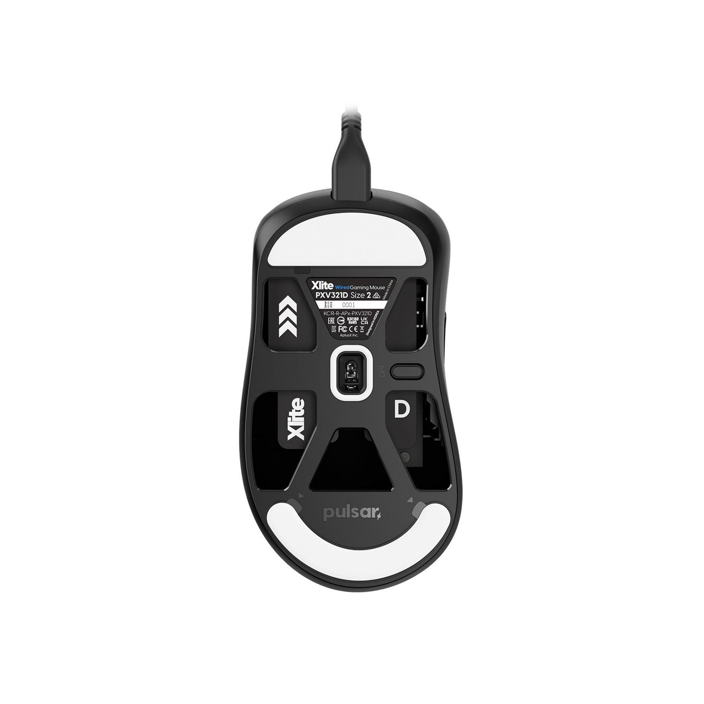 Souris de jeu filaire moyenne Pulsar xlite (noir, 26 000 dpi)
