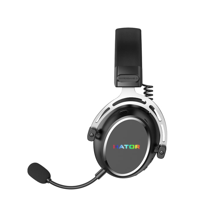 Casque de jeu supra-auriculaire sans fil Hator Hypergang 3 (noir, RVB, Bluetooth USB 2,4 GHz)