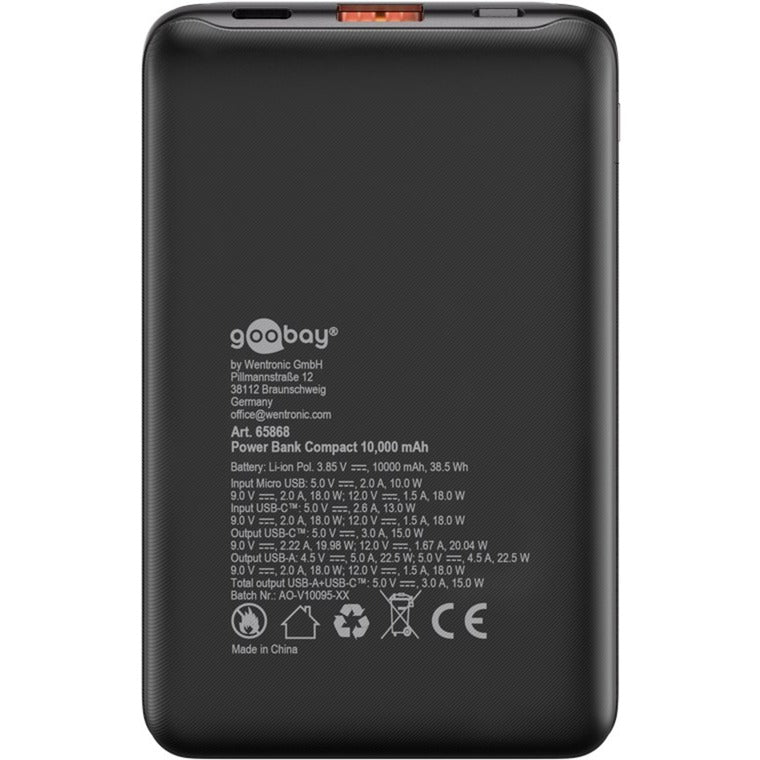 Goobay powerbank compact 10 000 mAh