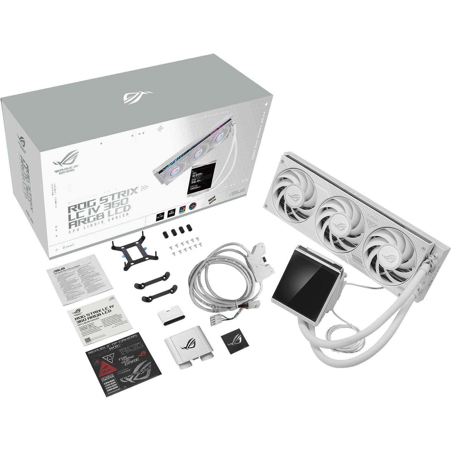 Refroidissement par eau LCD Asus ROG Strix LC IV 360 ARGB (blanc, PWM 4 broches)