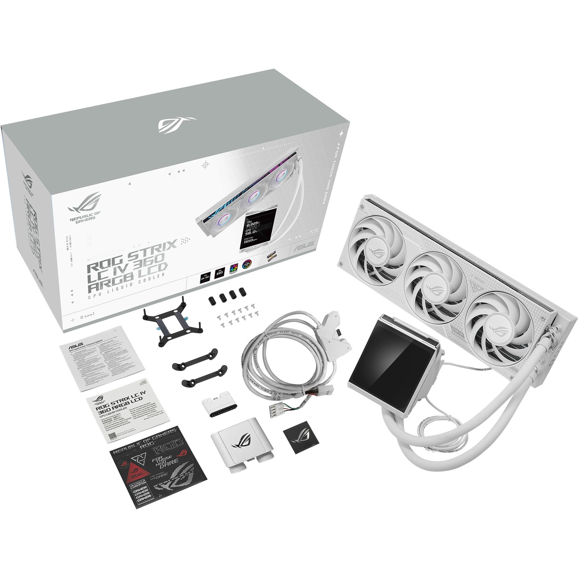 Refroidissement par eau LCD Asus ROG Strix LC IV 360 ARGB (blanc, PWM 4 broches)