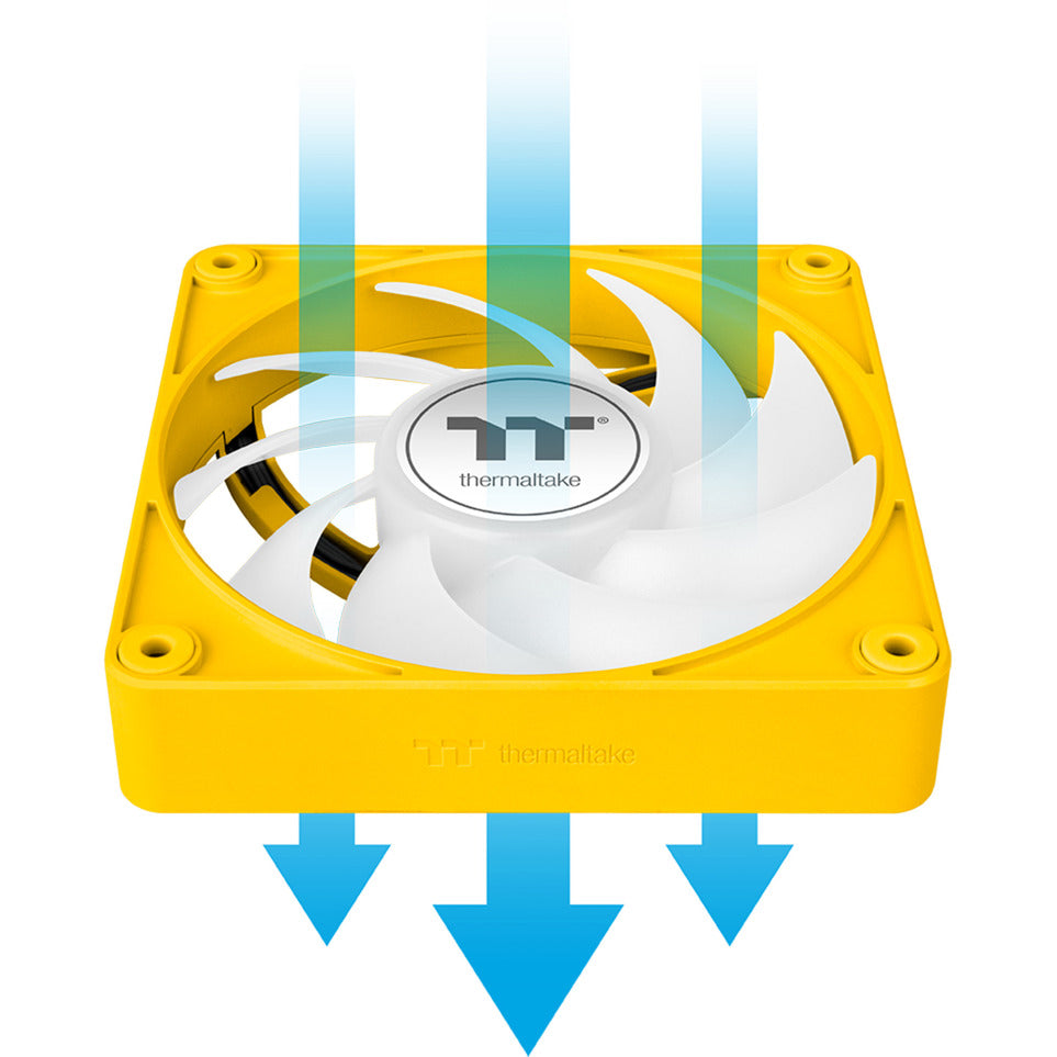 Thermaltake ct120 ex ARGB Sync PC ventilateur de refroidissement Bumblebee (3-fan pack) ventilateurs de boîtier (jaune, 3 pièces, 120 x 120 x 25 mm, PWM)