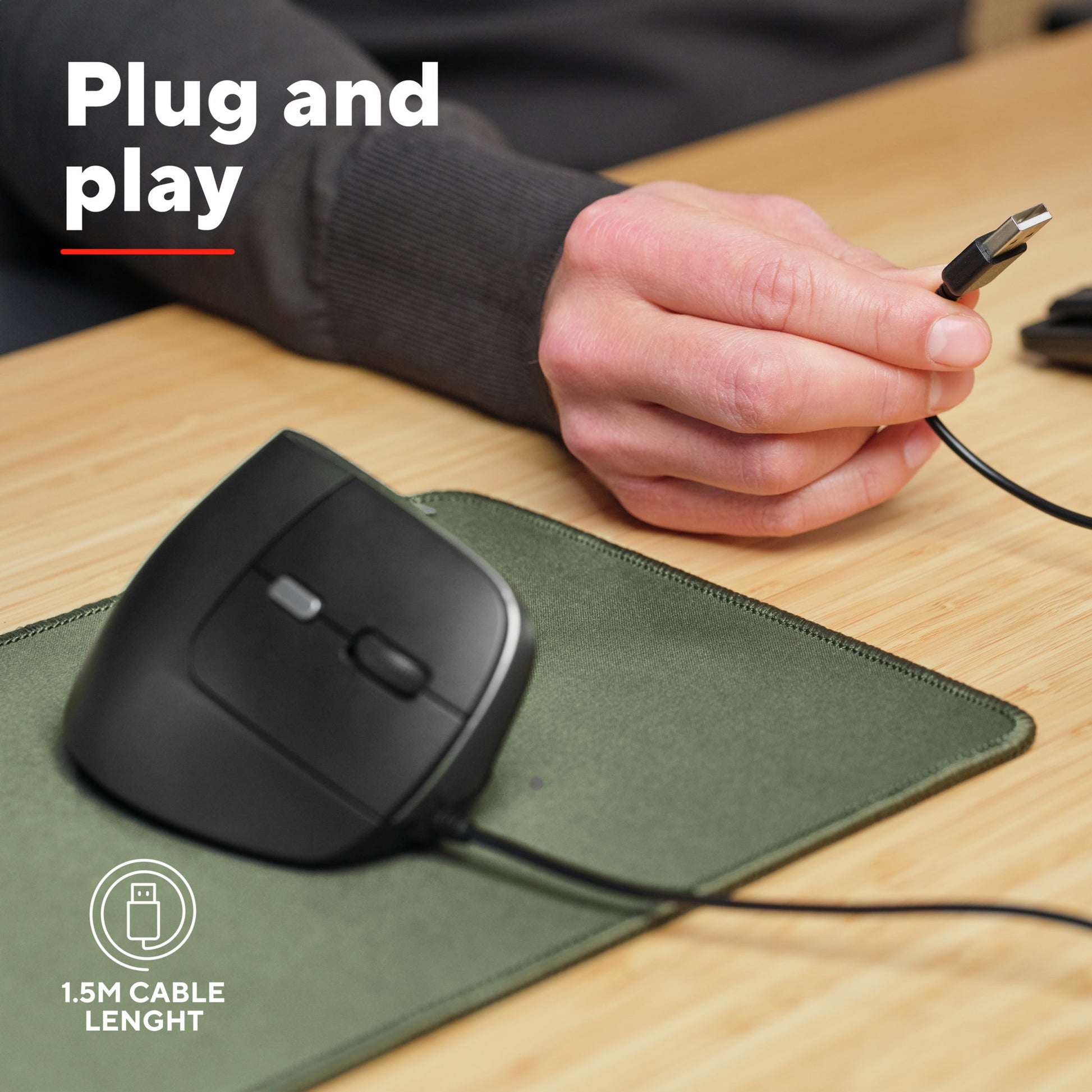 Souris ergonomique Trust bayo ii (noir, 800 dpi - 2 400 dpi)
