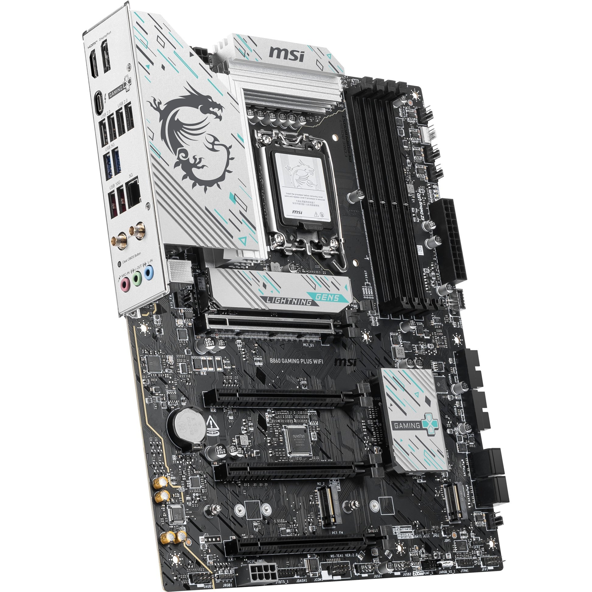 Carte mère MSI B860 Gaming Plus WiFi Socket 1851 (RAID, 5 Go-LAN, WiFi 7, BT, Son, ATX)