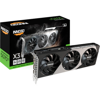 Carte graphique Inno3d geforce rtx 5070 ti x3 (dlss 4, 3x port d'affichage, 1x hdmi 2.1)