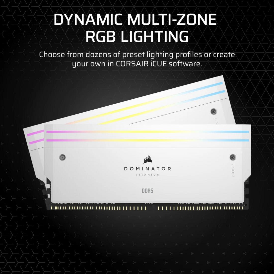 Corsair dominator titane ddr5 kit d'amélioration de l'éclairage éclairage LED (blanc, cmplekit2w)