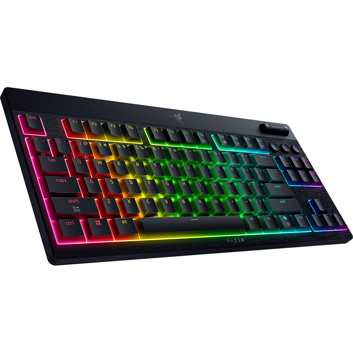 Clavier de jeu mécanique RVB discret Razer blackwidow v4 (noir, disposition américaine (qwerty), orange discret, 80 % (tkl))