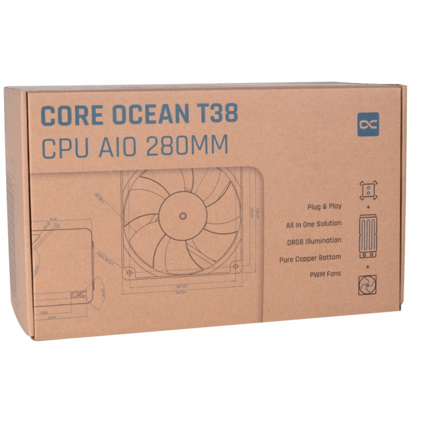 Alphacool core océan t38 280 refroidissement par eau (noir)