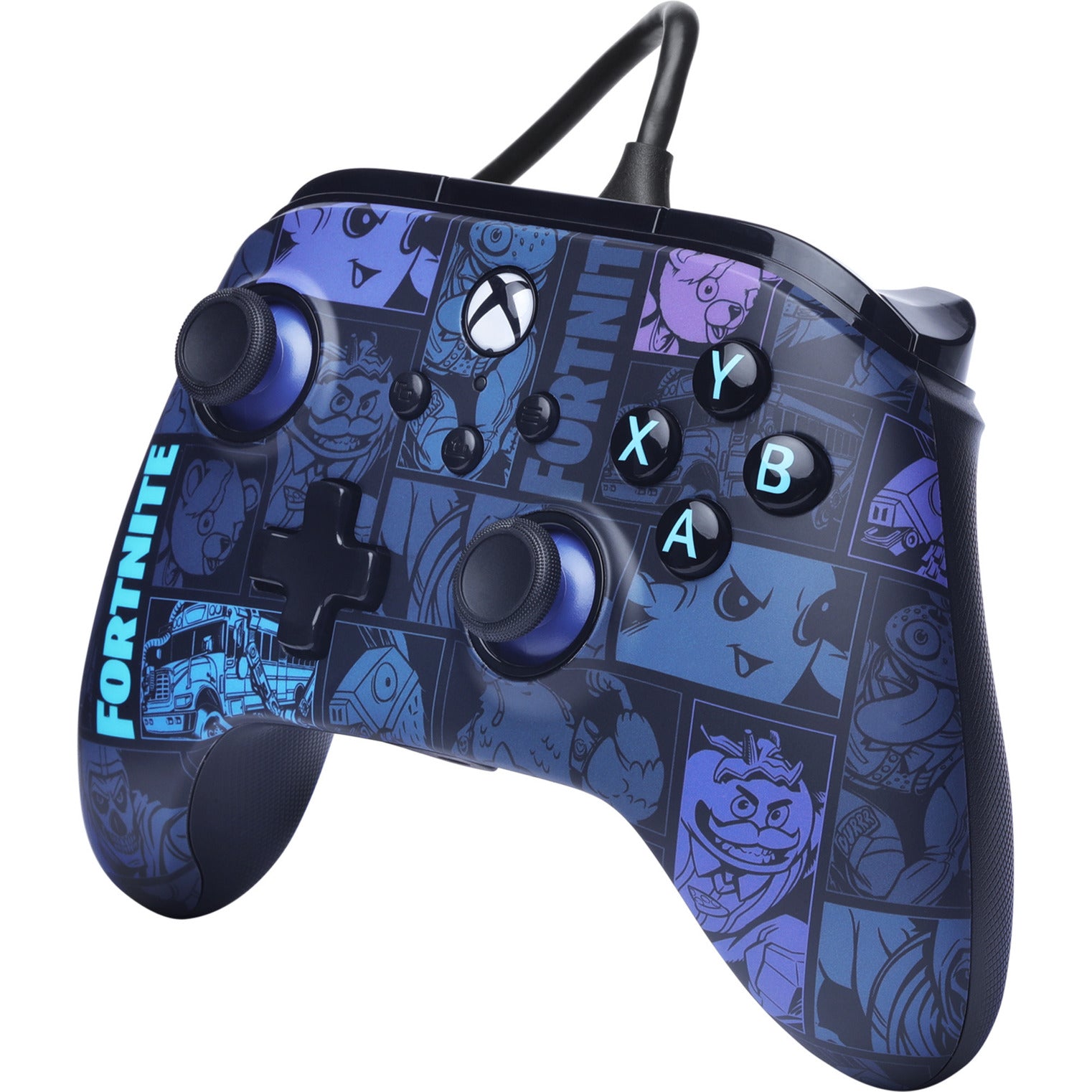 Manette Powera Advantage avec câble pour Xbox Series X|s - Fortnite : Victory Royale (bleu foncé, Xbox Series X|s, Xbox One, PC)