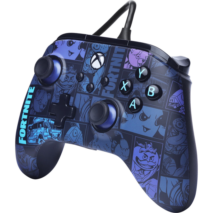 Manette Powera Advantage avec câble pour Xbox Series X|s - Fortnite : Victory Royale (bleu foncé, Xbox Series X|s, Xbox One, PC)