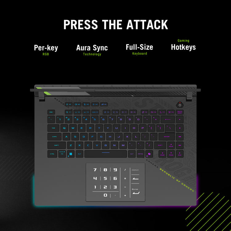 Ordinateur portable de jeu Asus ROG Strix G16 G614pp-S5032W 16 (Gris | R9 8940HX | RTX 5070 | 16 Go | SSD 1 To)