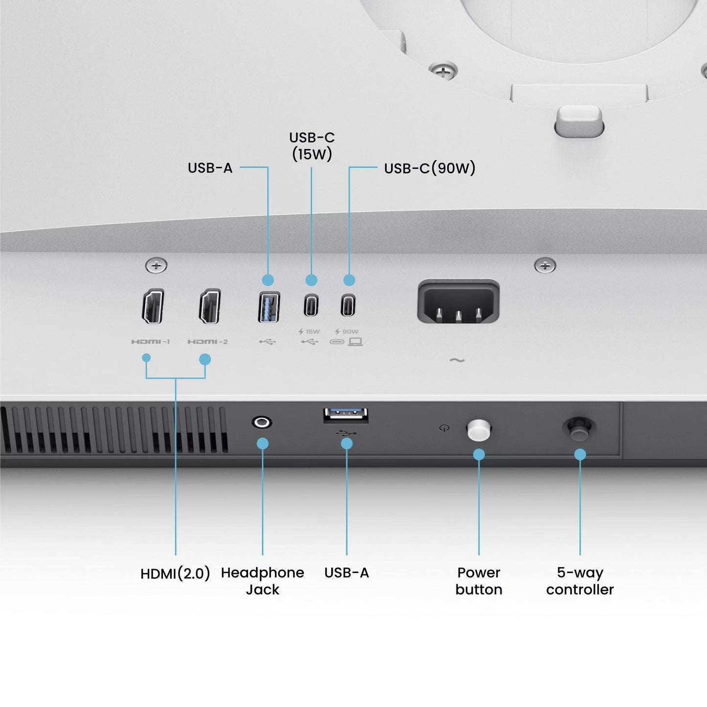 Benq ma270up pour moniteur macbook 27 4k uhd (argent, hdmi, usb-a, usb-c, audio)