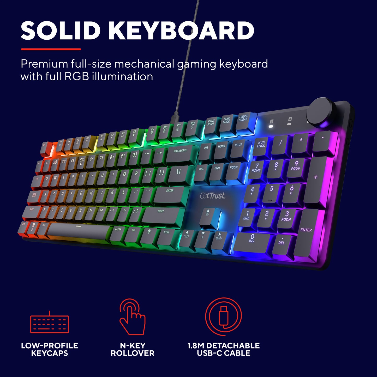 Trust GXT 866 Torix Gaming mécanique de haute qualité-toetse