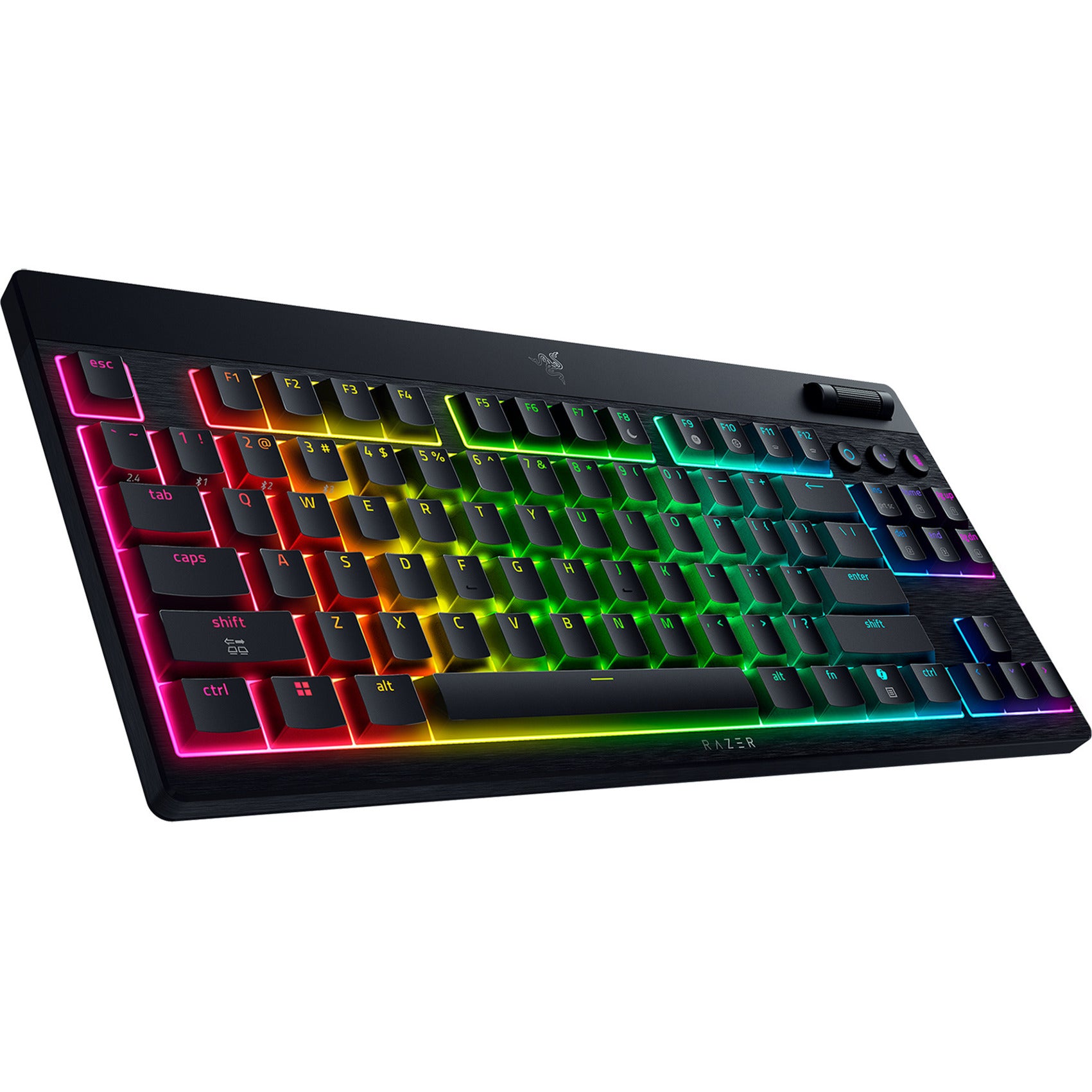 Clavier de jeu mécanique RVB discret Razer blackwidow v4 (noir, disposition américaine (qwerty), orange discret, 80 % (tkl))