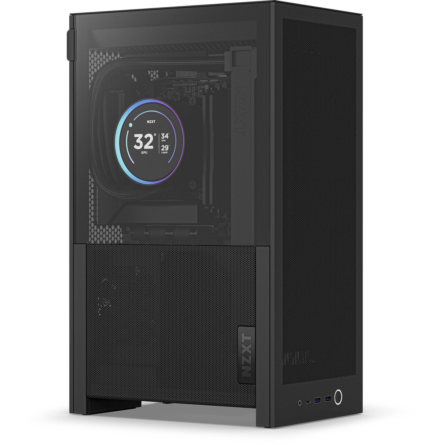 Boîtier mini tour Nzxt h2 flow (noir | 2x USB-A | 1x USB-C | verre trempé)