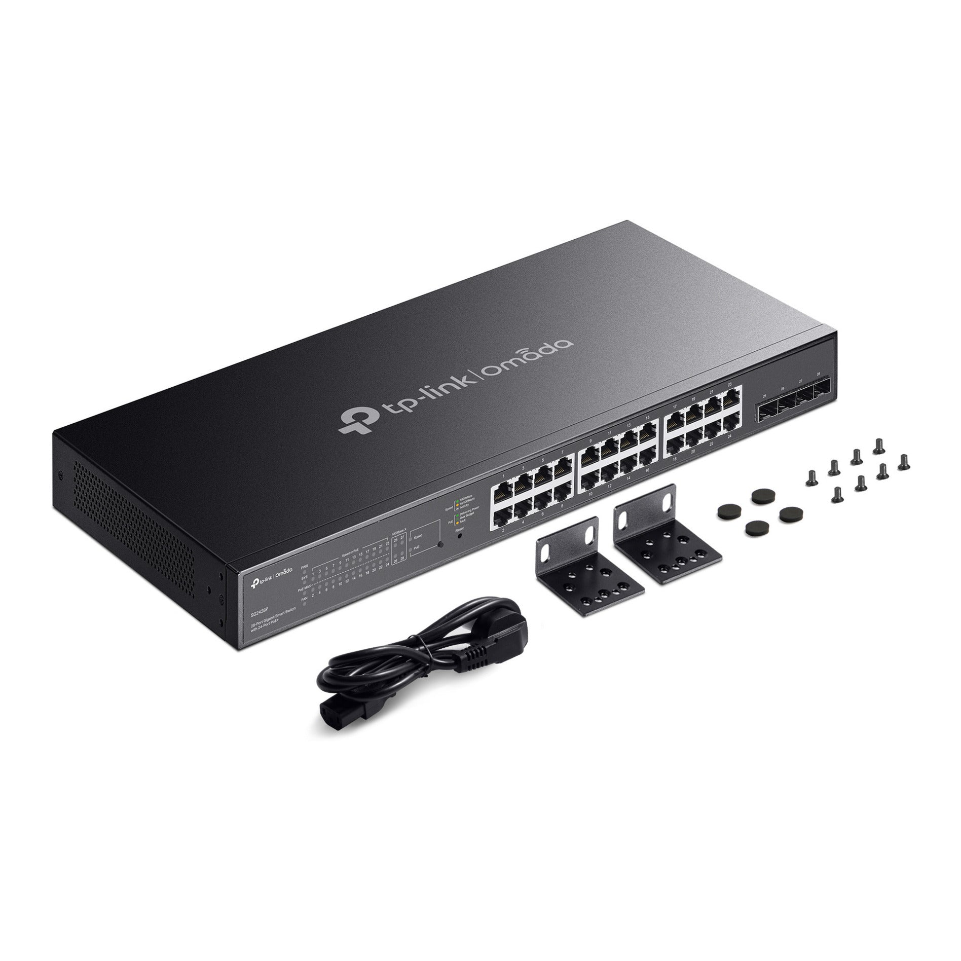 Tp-link Omada SG2428P Jetstream Commutateur intelligent Gigabit 28 ports (noir, 24x PoE+)