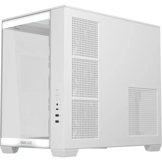 Boîtier tour midi Asus a32 plus (blanc | 2x USB-A | 1x USB-C | RVB | verre trempé)