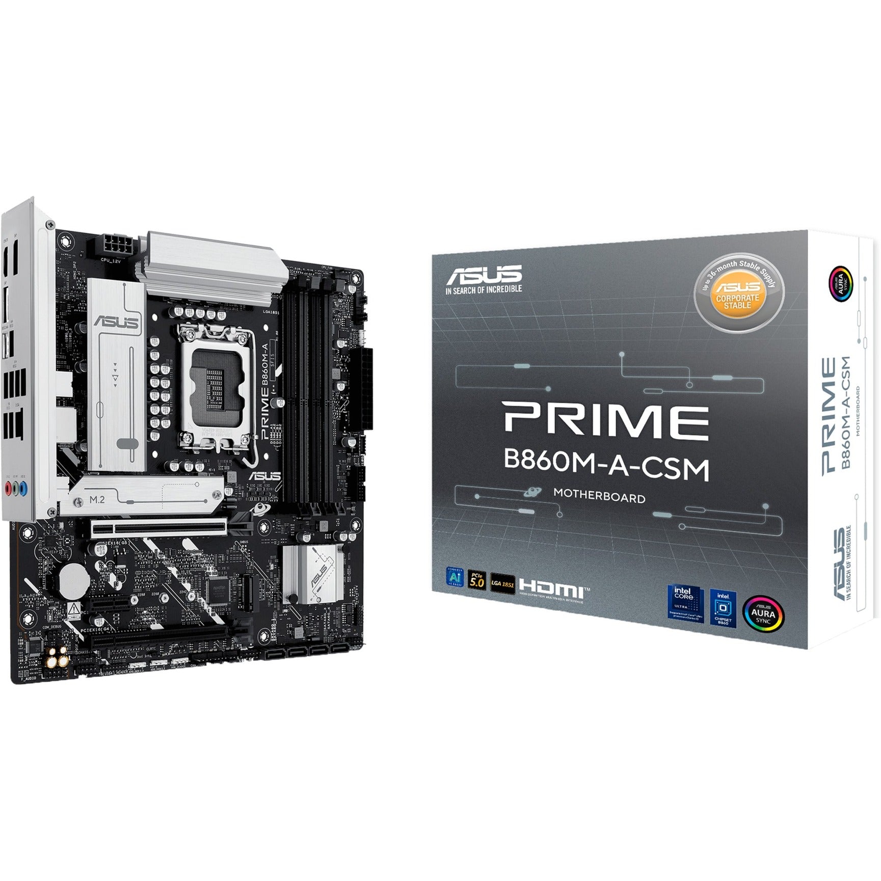 Carte mère Asus prime b860m-a-csm socket 1851 (raid, 2,5 Go-lan, son, µatx)