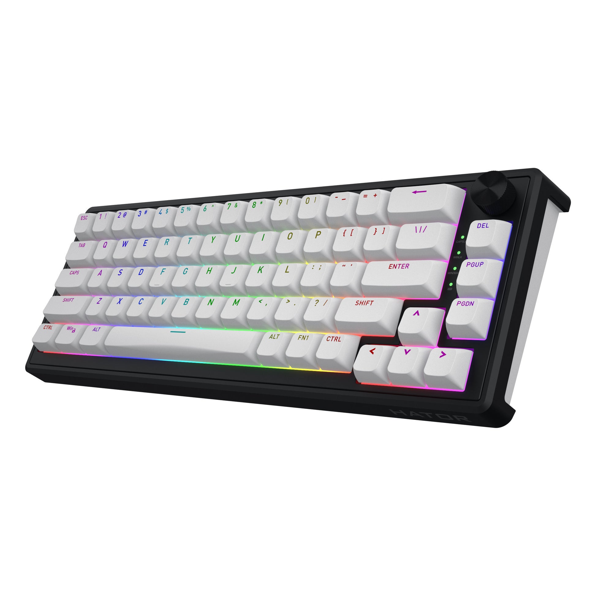 Hator skyfall sans fil, clavier de jeu (noir, disposition américaine, hator aurum sterling, 65 %, RVB, ABS double injection, échange à chaud, Bluetooth USB-C 2,4 GHz)