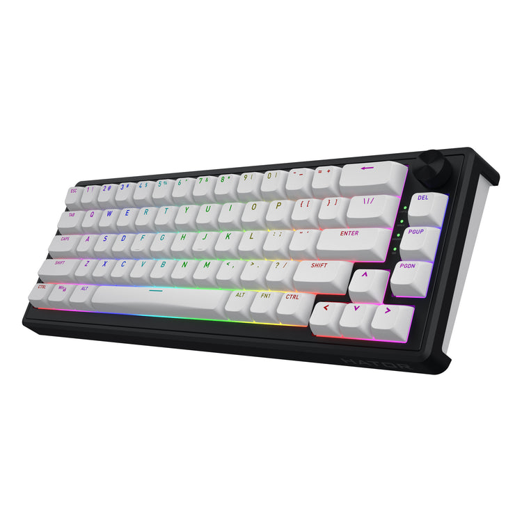 Hator skyfall sans fil, clavier de jeu (noir, disposition américaine, hator aurum sterling, 65 %, RVB, ABS double injection, échange à chaud, Bluetooth USB-C 2,4 GHz)