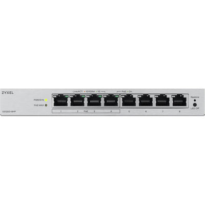 Commutateur géré Web Zyxel GBE PoE à 8 ports (gris)