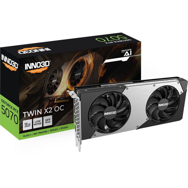Inno3d N50702-12D7X-195064N GEFORCE RTX ™ 5070 TWIN X2 OC, ATX, 12 Go, GDDR7, 192 bits, 672 Go S