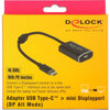 Dellock USB-C (mâle)> Mini Displayport (femme) avec PD FU