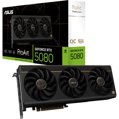Carte graphique Asus ProArt GeForce RTX 5080 OC 16G (2x DisplayPort, 1x HDMI 2.1, 1x USB-C, DLSS 4)