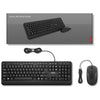 Ensemble de bureau combiné filaire Lenovo 160 (noir, disposition américaine (QWERTY), 100 %, USB-A, 1 600 dpi)