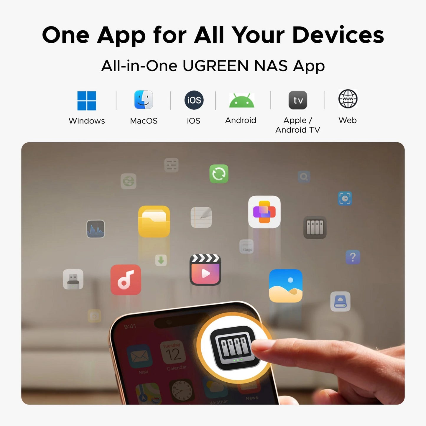 Ugreen nasync dh2300 (gris, 1GBE, HDMI, USB)