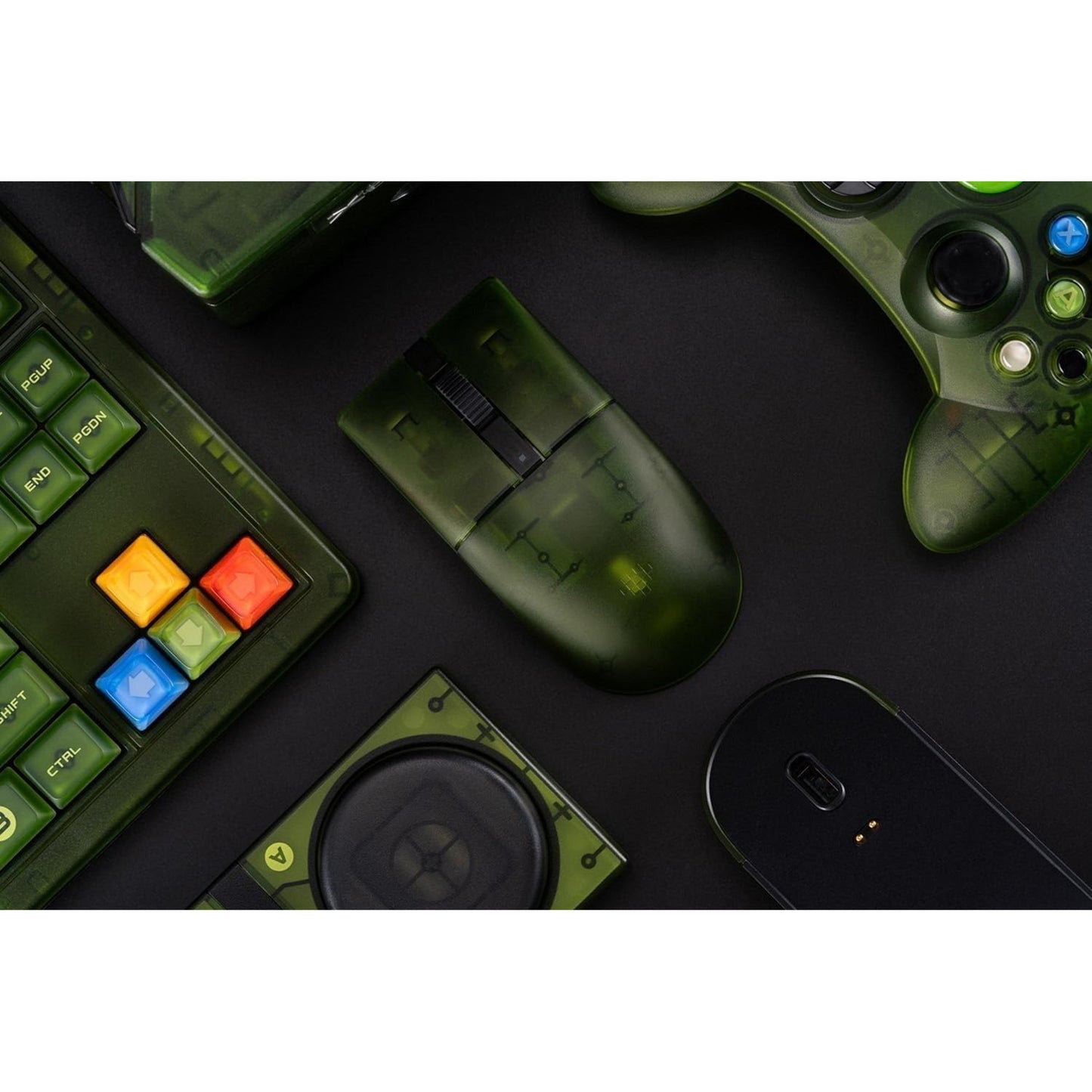 Souris rétro r8 8bitdo - édition Xbox (vert, 50 - 26 000 dpi, Bluetooth USB-C 2,4 GHz)