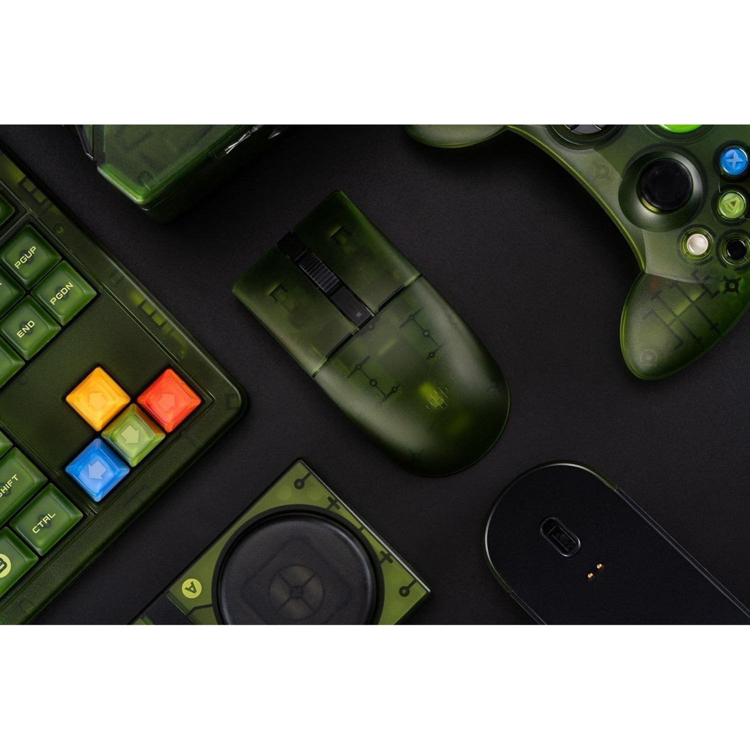 Souris rétro r8 8bitdo - édition Xbox (vert, 50 - 26 000 dpi, Bluetooth USB-C 2,4 GHz)