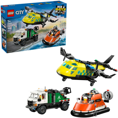 Lego city 60505 remix d'un avion, d'un camion de service et d'un aéroglisseur