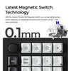 Keychron q0 he qmk pavé numérique personnalisé sans fil RVB pavé numérique mécanique (noir, disposition américaine (qwerty), nébuleuse magnétique Gateron à double rail, échange à chaud, RVB, touches PBT à double prise)
