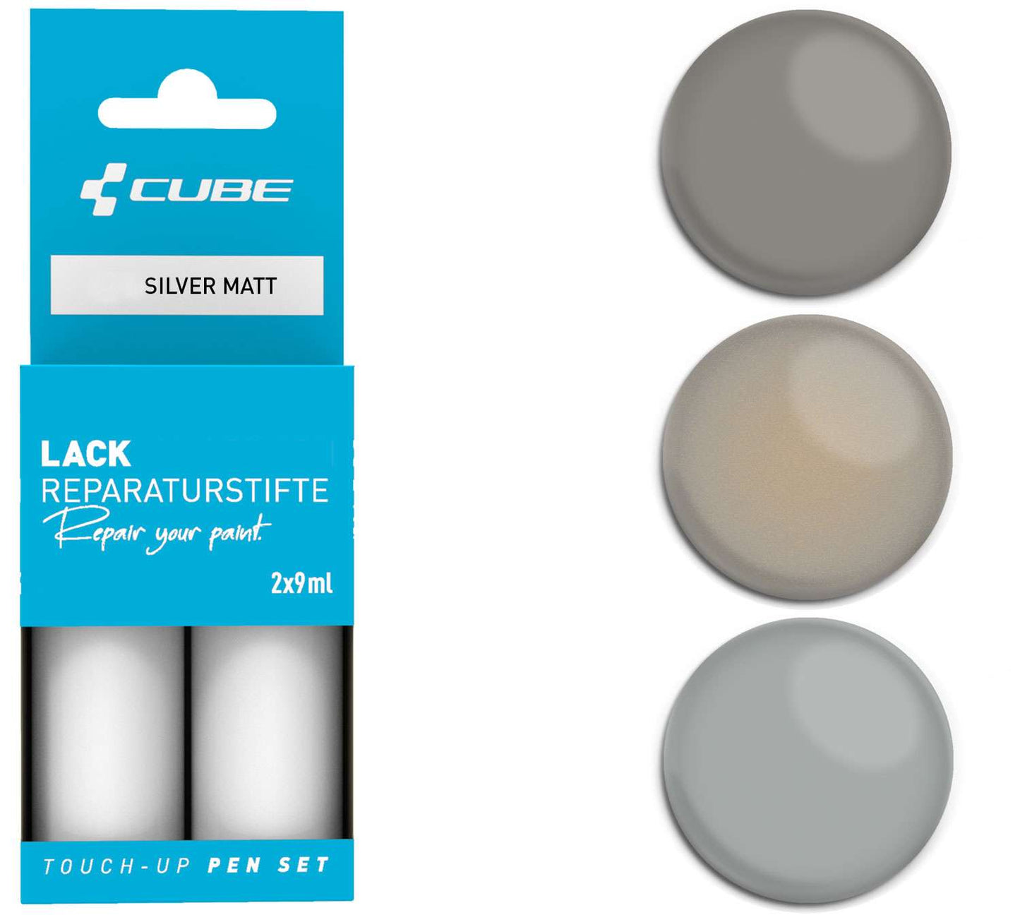 Set de stylos de retouche Cube argent mat