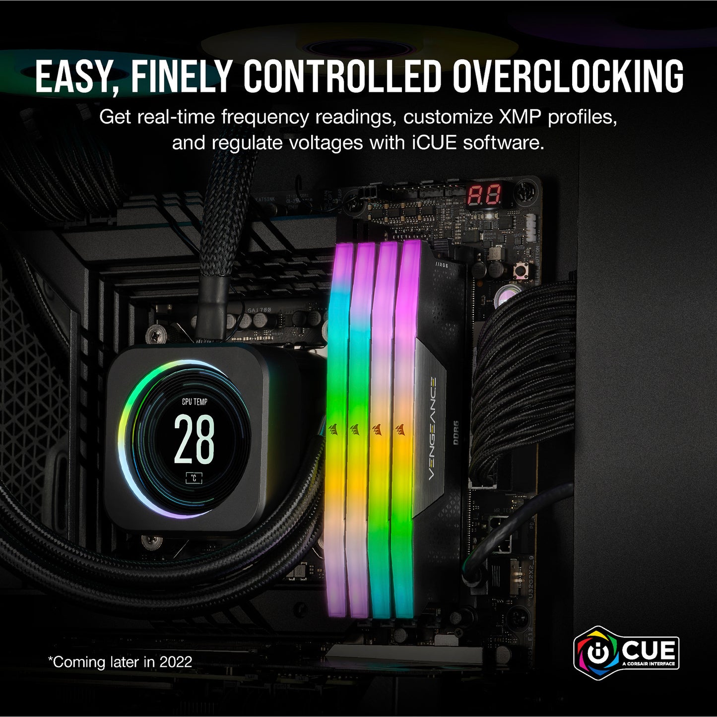Corsair Vengeance RGB 32 Go DDR5-6000 (2x 16 Go) RAM (noir, cmh32gx5m2d6000z38, xmp, expo)