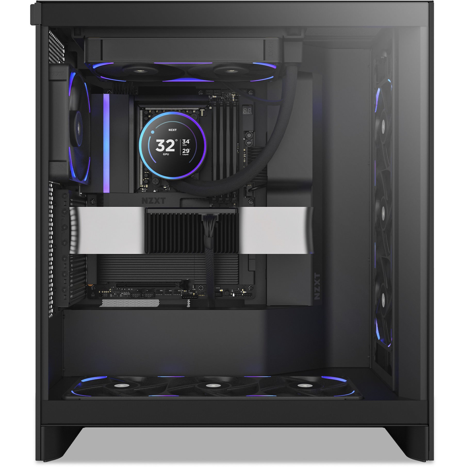 Nzxt f240x ventilateurs de boîtier rgb (noir, 2 pièces, 240 x 120 x 30 mm, pwm)